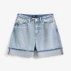 Quần Short Denim Nữ Gập Ống Form Loose