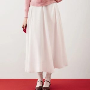 Chân Váy Nữ Dài Lai Tưa Linen Cotton Form A Line